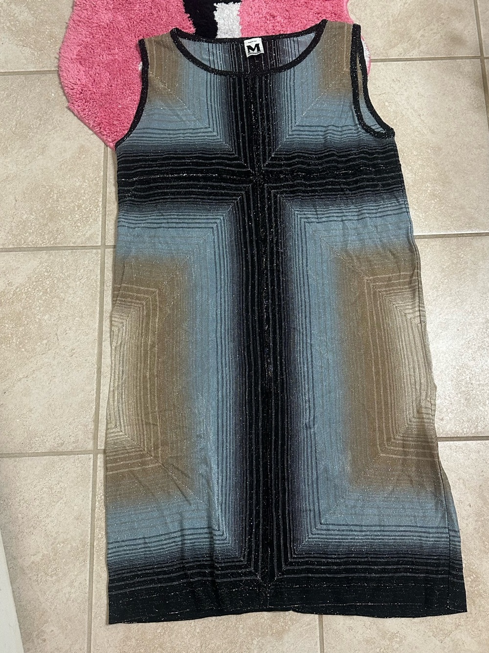 Missoni Ombre Geometric Knit Sheath Dress - Blue/Gray/Brown - Picture 2 of 4